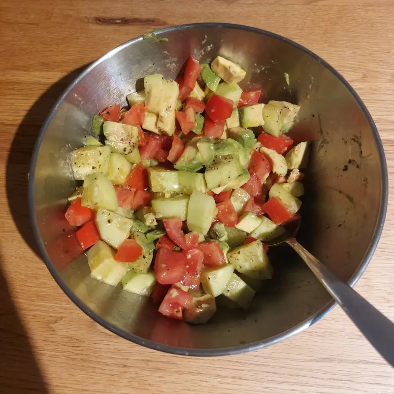 Cucumber, Tomato and Avocado Salad