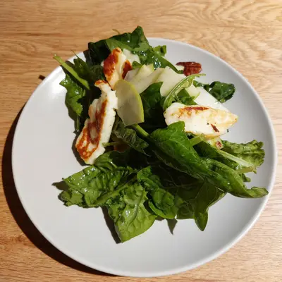 Winter Apple Salad with Pan-Seared Halloumi