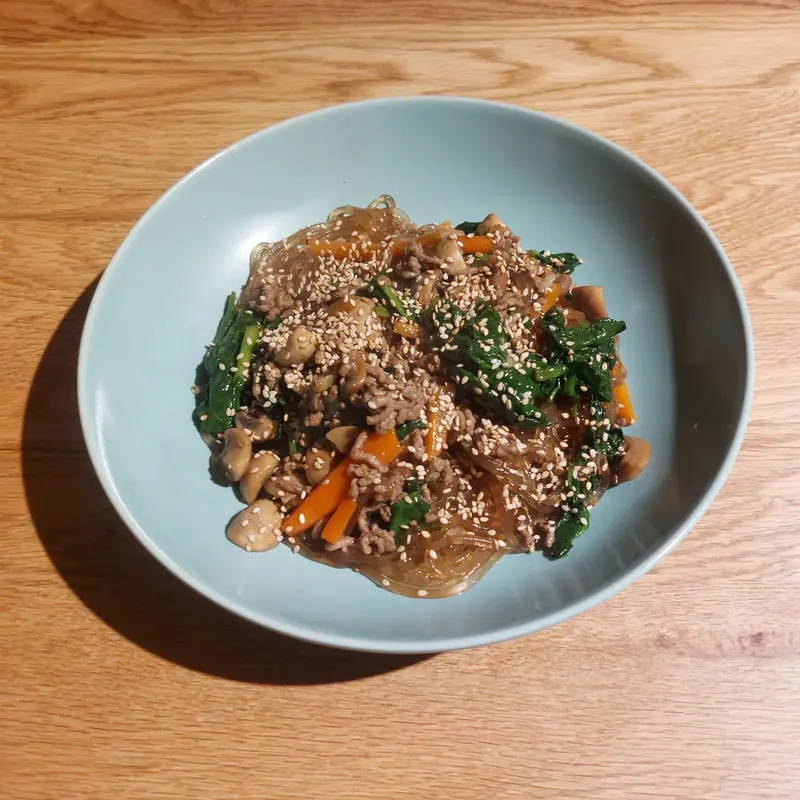 Quick Beef Japchae (Sweet Potato Noodle Stir-fry)